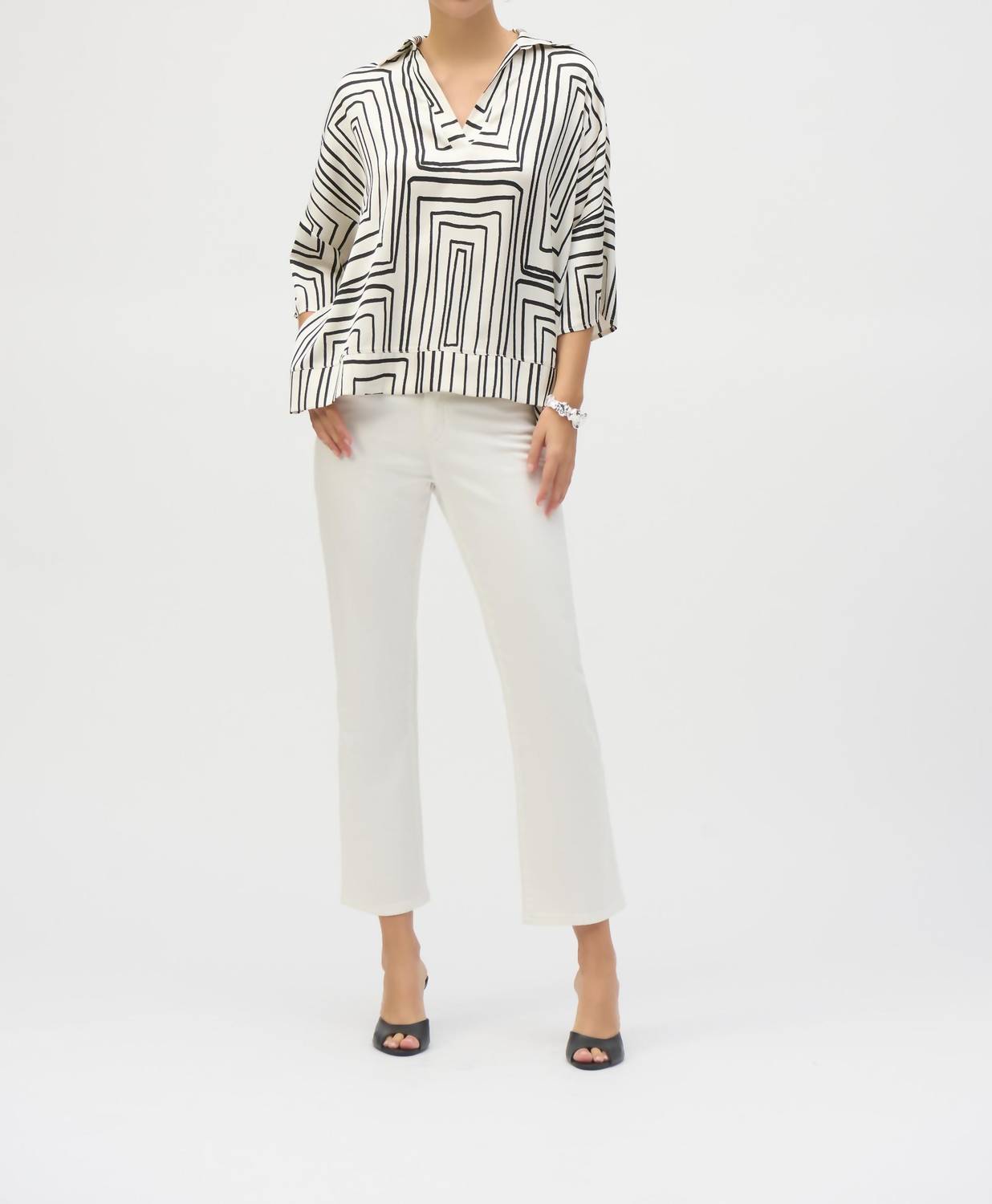 Joseph Ribkoff - Satin Geometric Print Boxy Top