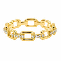 Allyanna Gifts - Women's Moissanite Horseshoe Link Eternity Ring Band