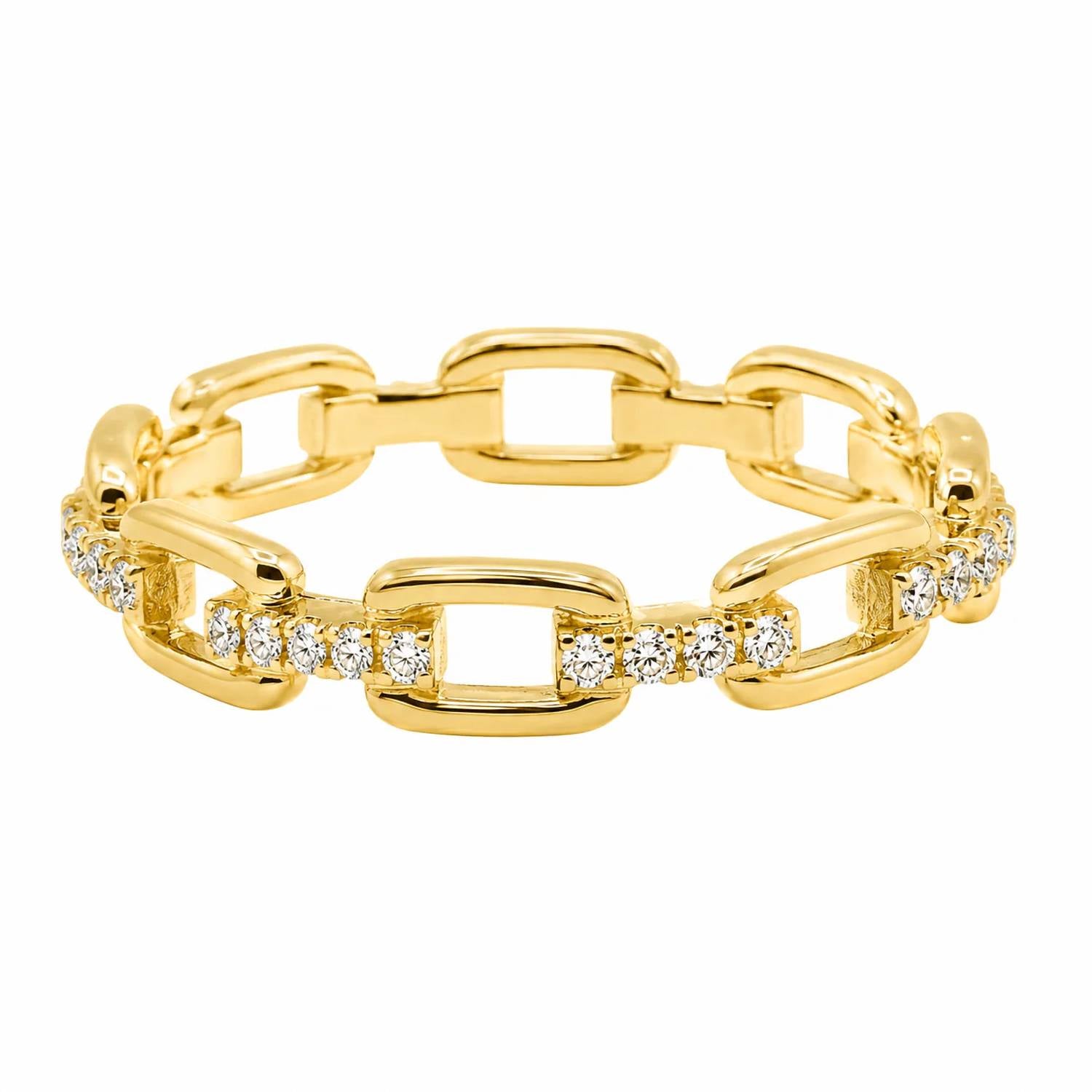 Allyanna Gifts - Women's Moissanite Horseshoe Link Eternity Ring Band