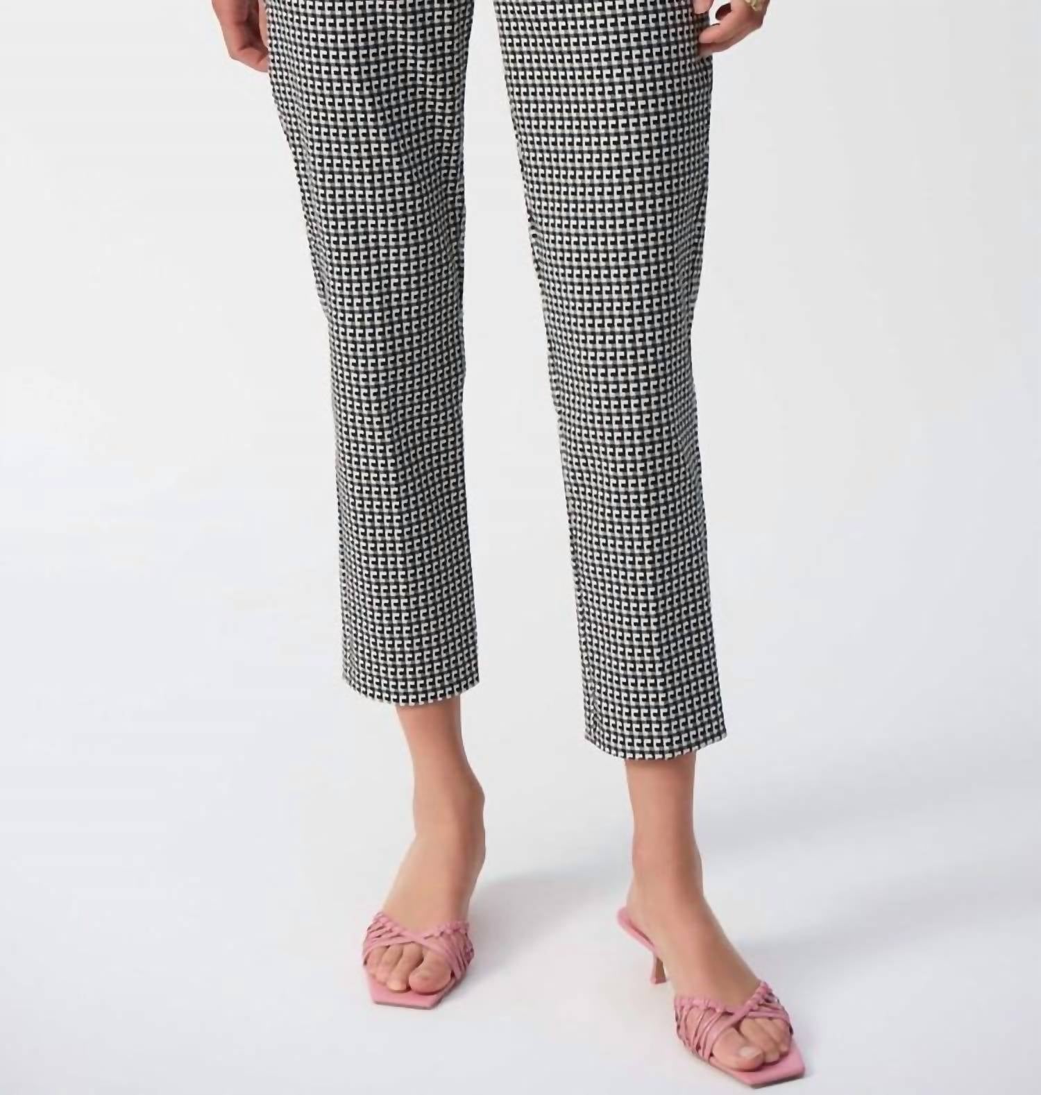 Joseph Ribkoff - Geometric Jacquard Crop Pull On Pants