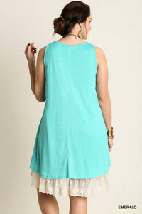 Umgee - Sleeveless Double Layer Lace Dress - Plus