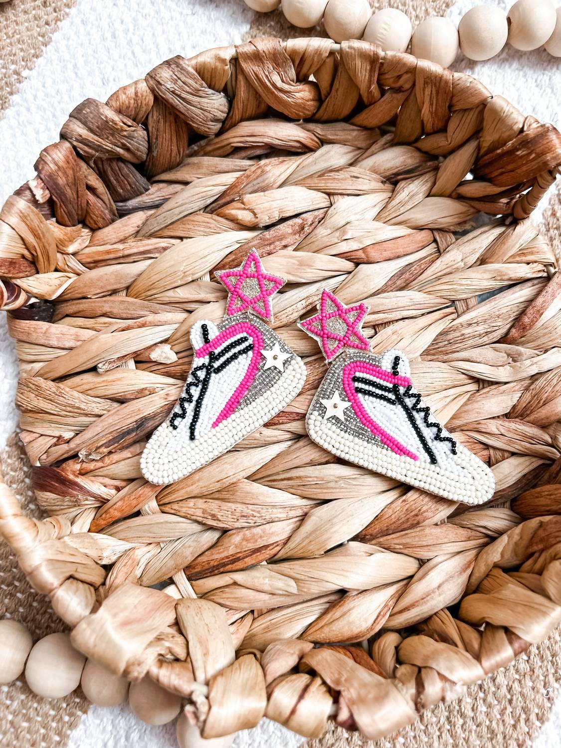White Label - Women's Gg Beaded Sneaker Earrings