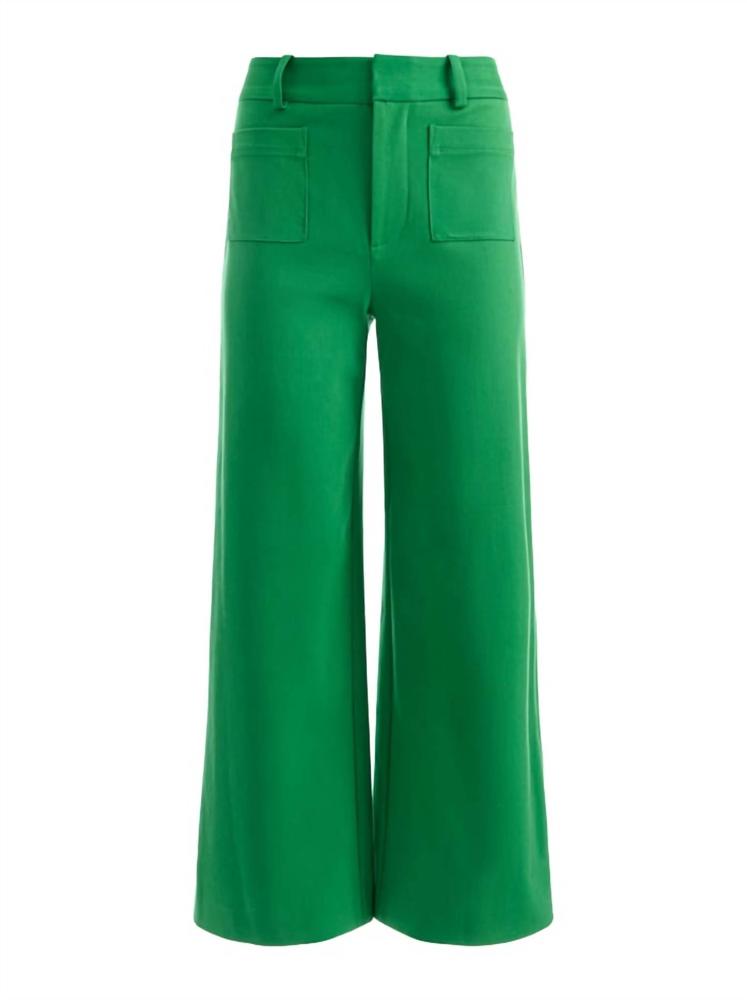 alice + olivia Zoe Ankle Trouser in green - women's pants - view 6