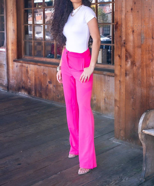 Surelymine - Straight Leg Side Slit Trouser Pants