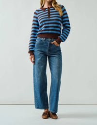 Aaron & Amber - Half-button Polo Sweater