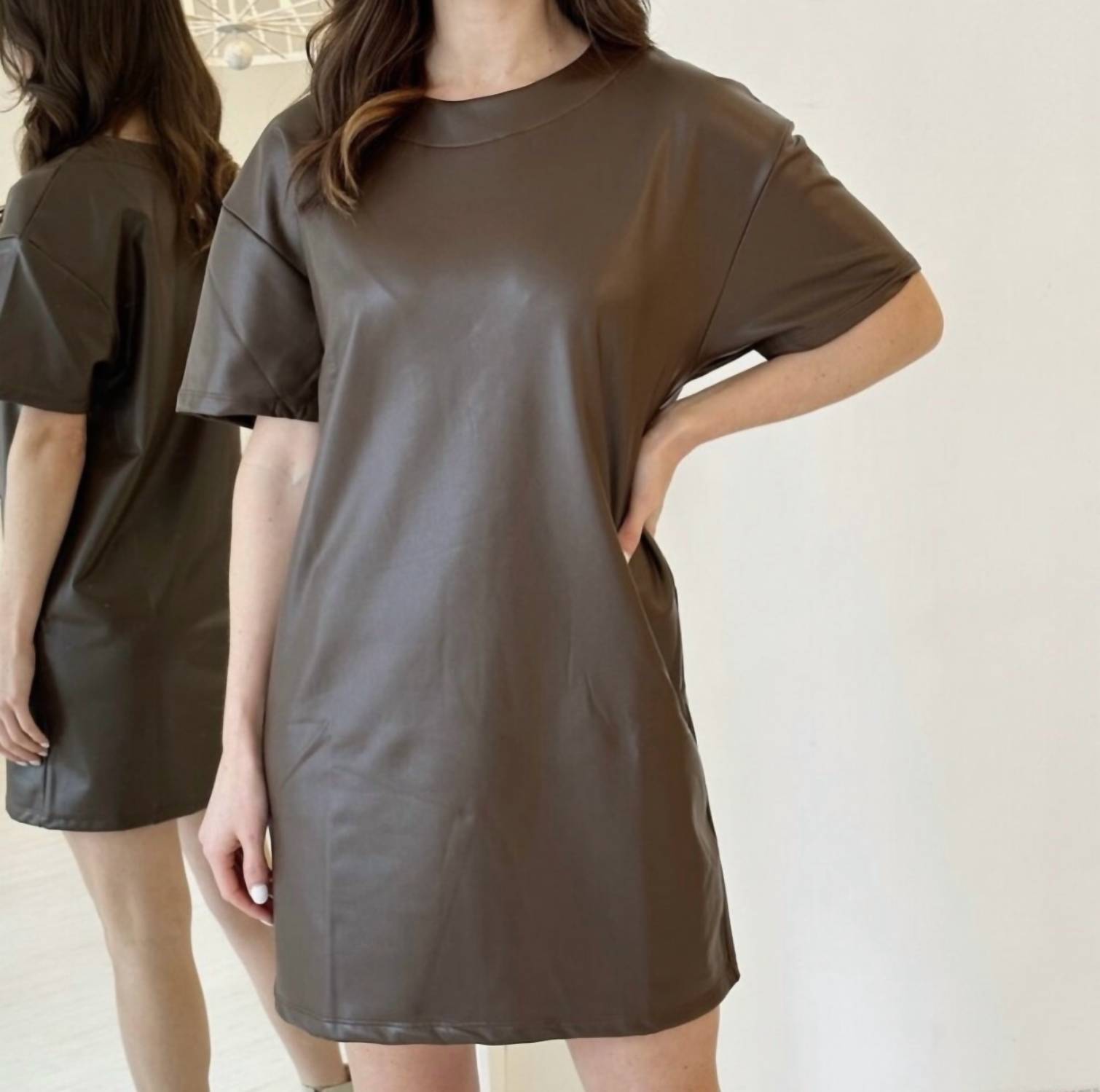 RIPLEY RADER Women's Vegan Leather Dress in brown - women's dress