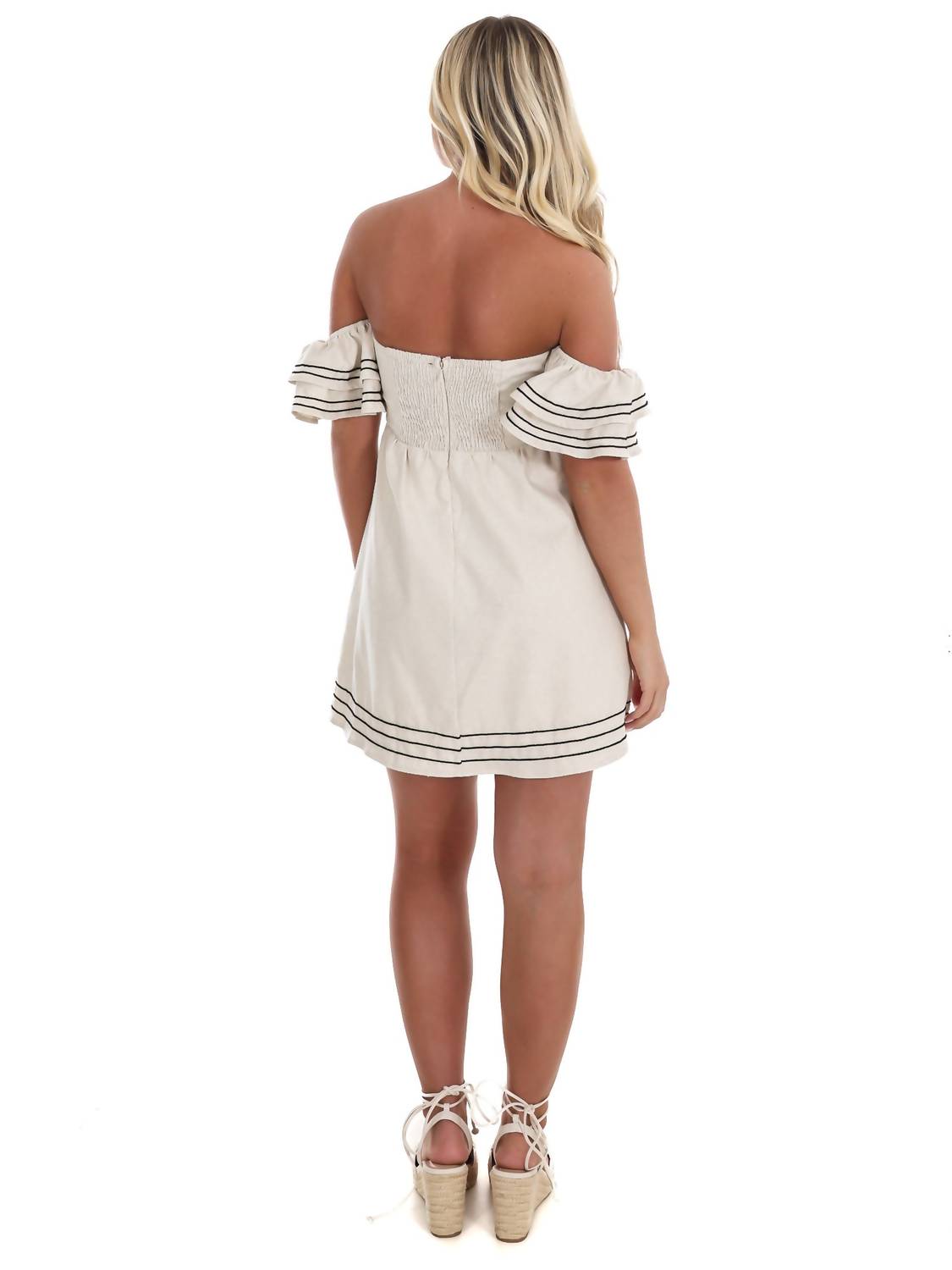 Strut & Bolt - Good Things Are Coming Off Shoulder Mini Dress