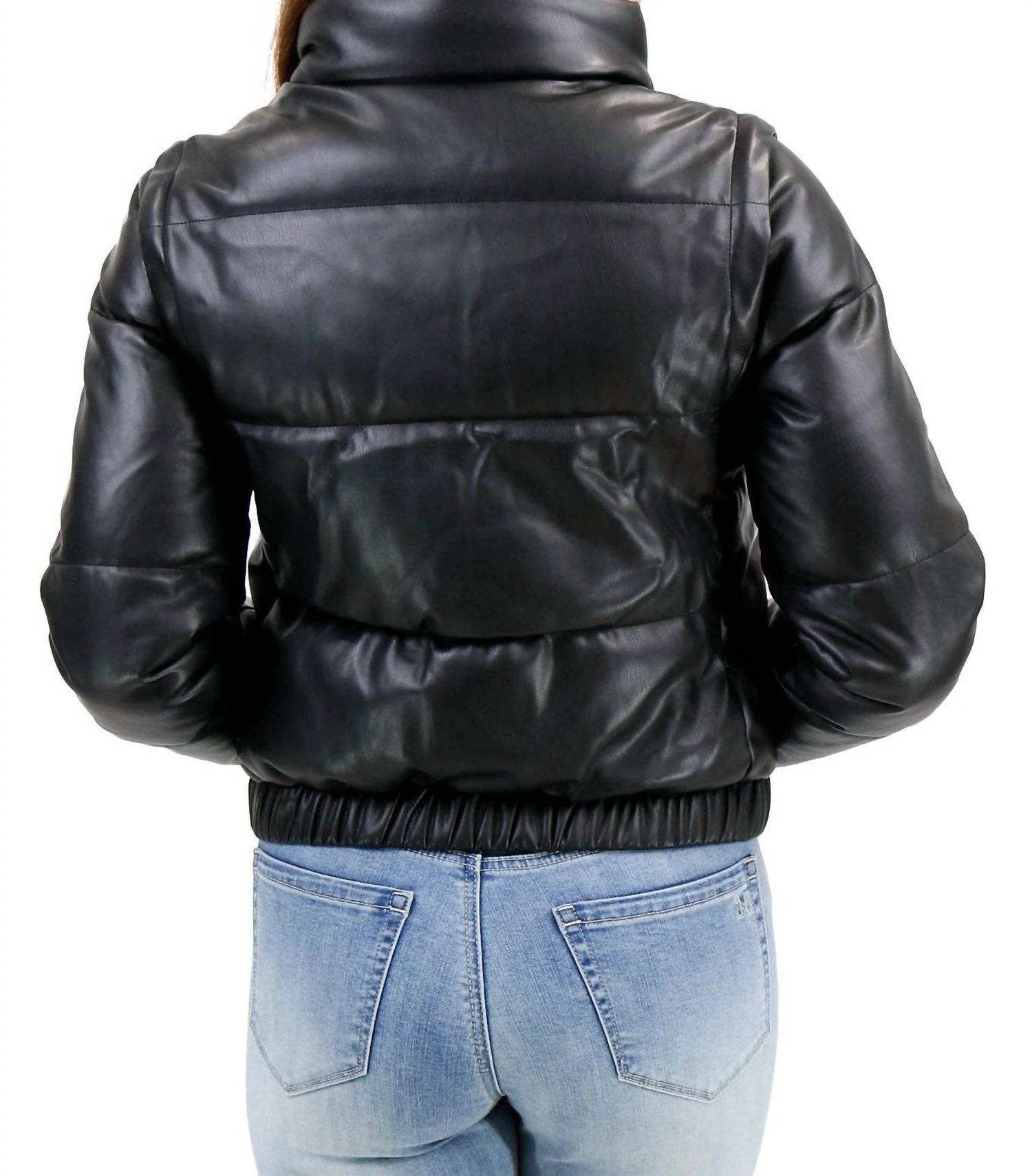 Grace And Lace - Butter Faux Leather Puffer Vest