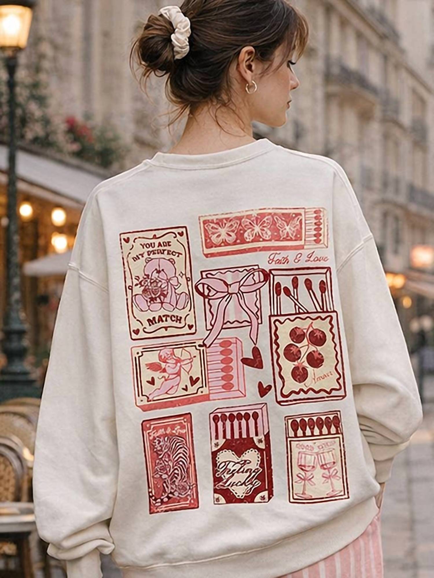 SWEET CLAIRE Women's Perfect Match Sweatshirt in white - women's top - alternate view