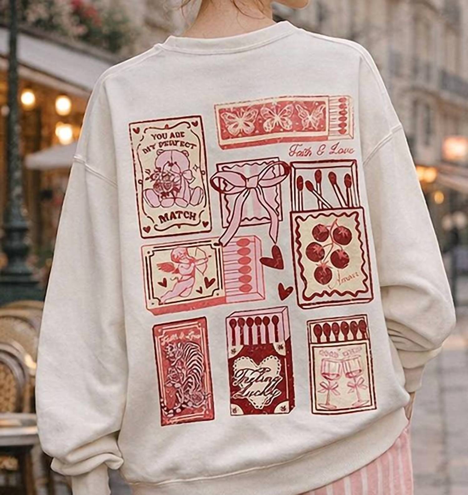 SWEET CLAIRE Women's Perfect Match Sweatshirt in white - women's top - detail view
