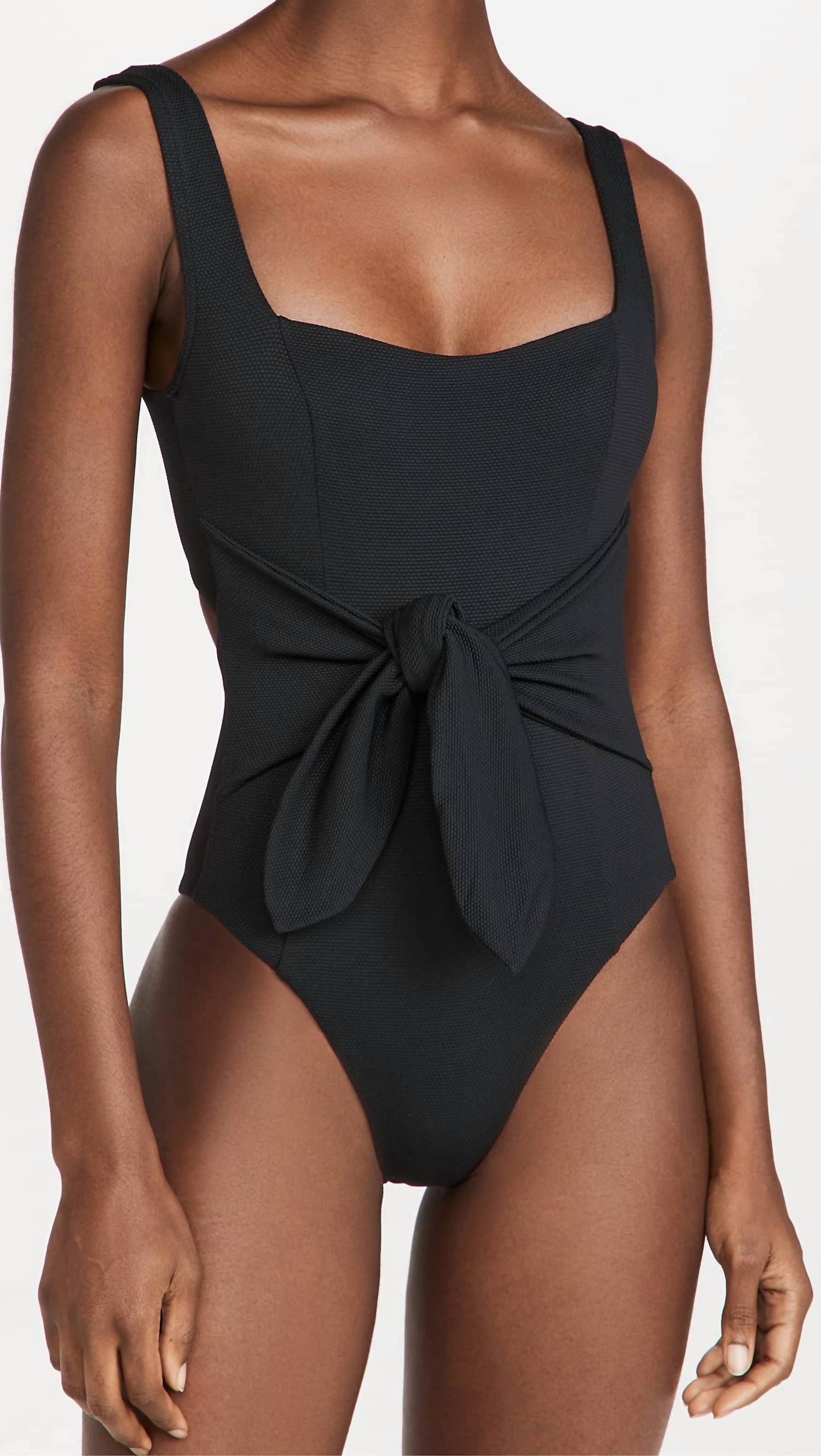 L*SPACE Balboa One Piece Swimsuit in black - women's swimwear - detail view