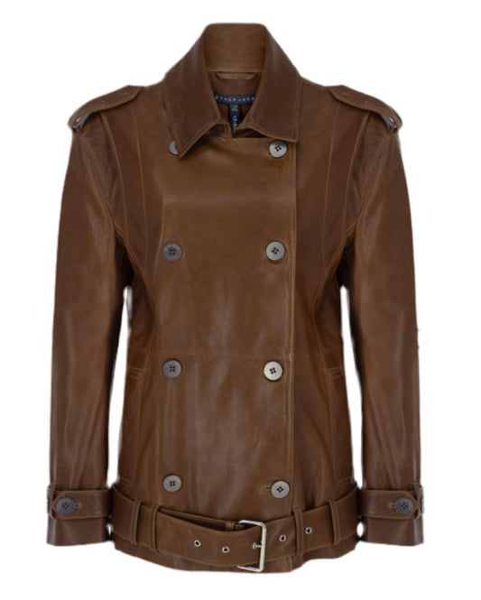 Zeynep Arcay - Women's Oversized Leather Biker Jacket