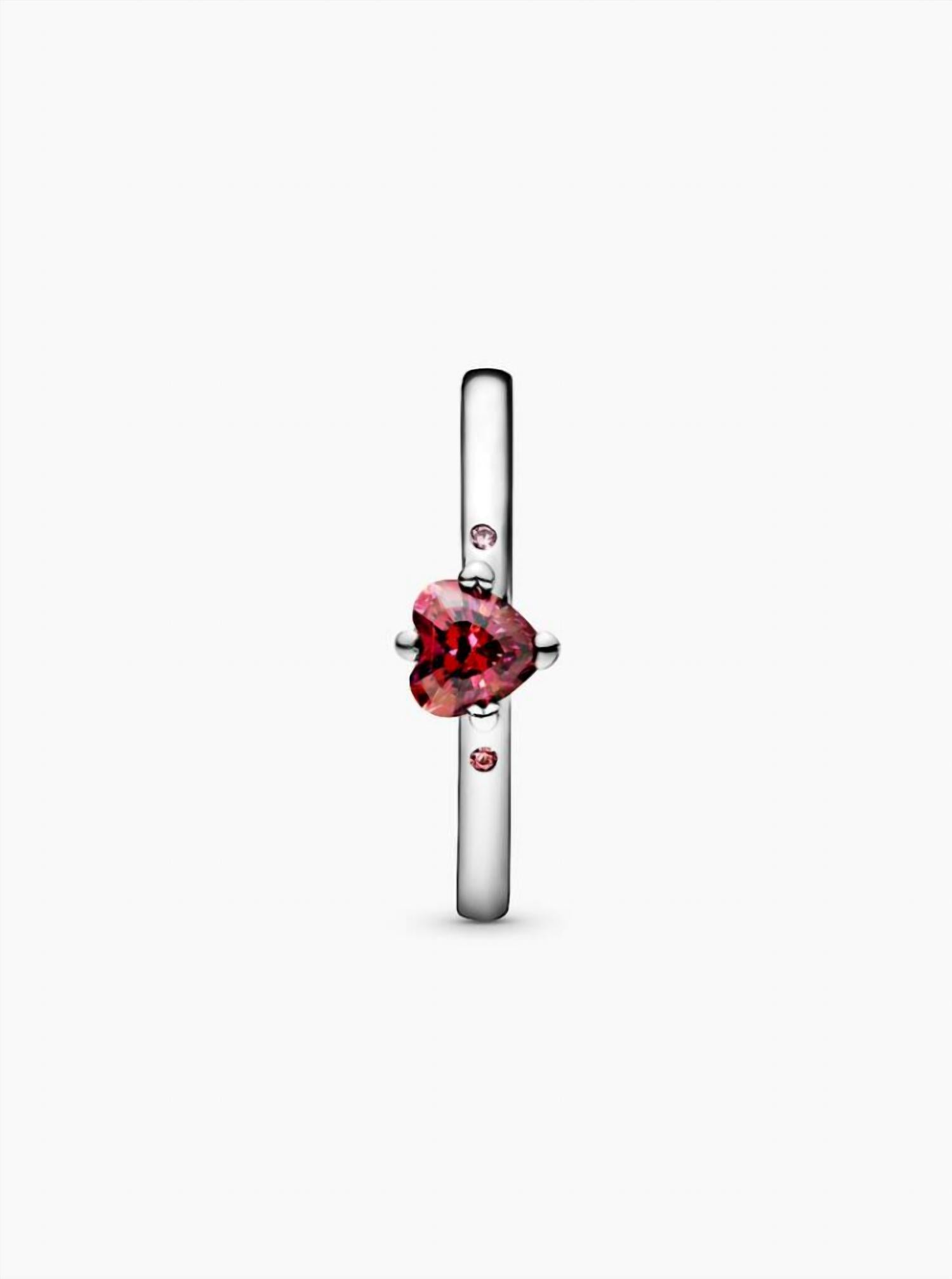 Pandora Women's Sparkling Heart Ring in red - women's jewelry - alternate view