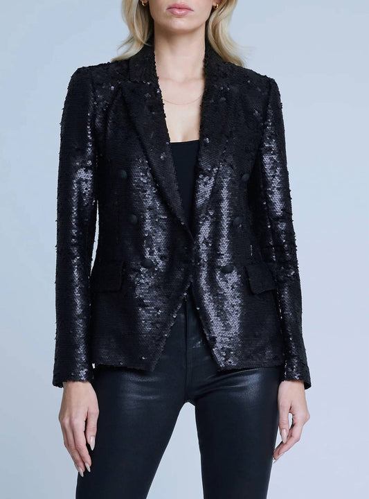 L'Agence - KENZIE SEQUIN BLAZER