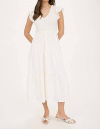 Blu Pepper - Flutter Sleeve Maxi Dress