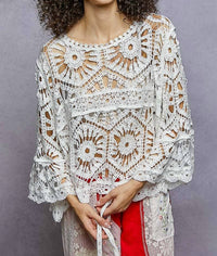 Pol - Round Neck Crochet Cropped Top