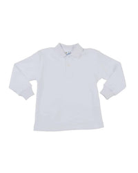Florence Eiseman Kid's Long Sleeve Polo in white - kids' long sleeve top