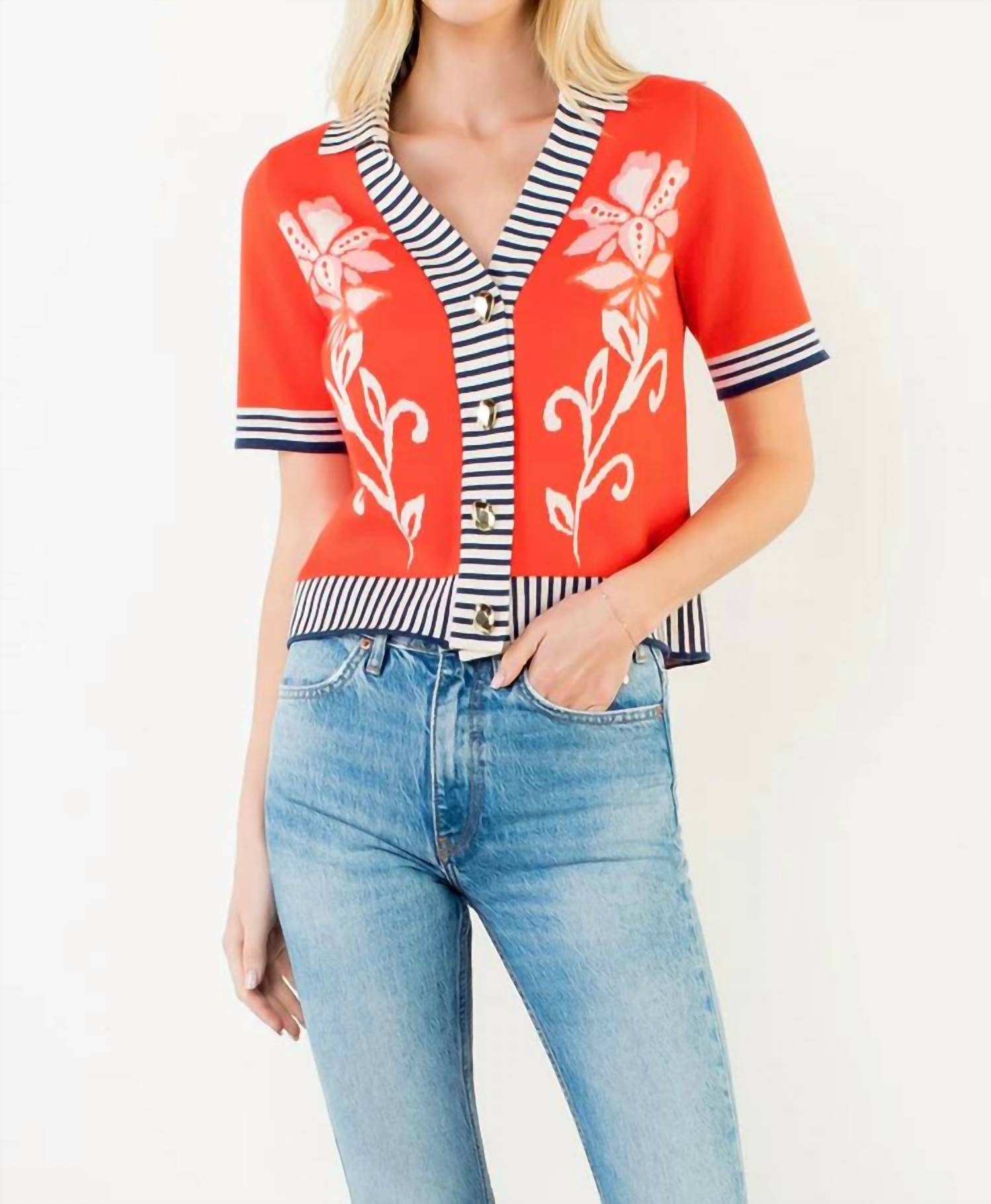 Thml - Floral Button Front Cardigan