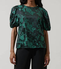 Sugarlips - Palmina Jacquard Puff Sleeve Top