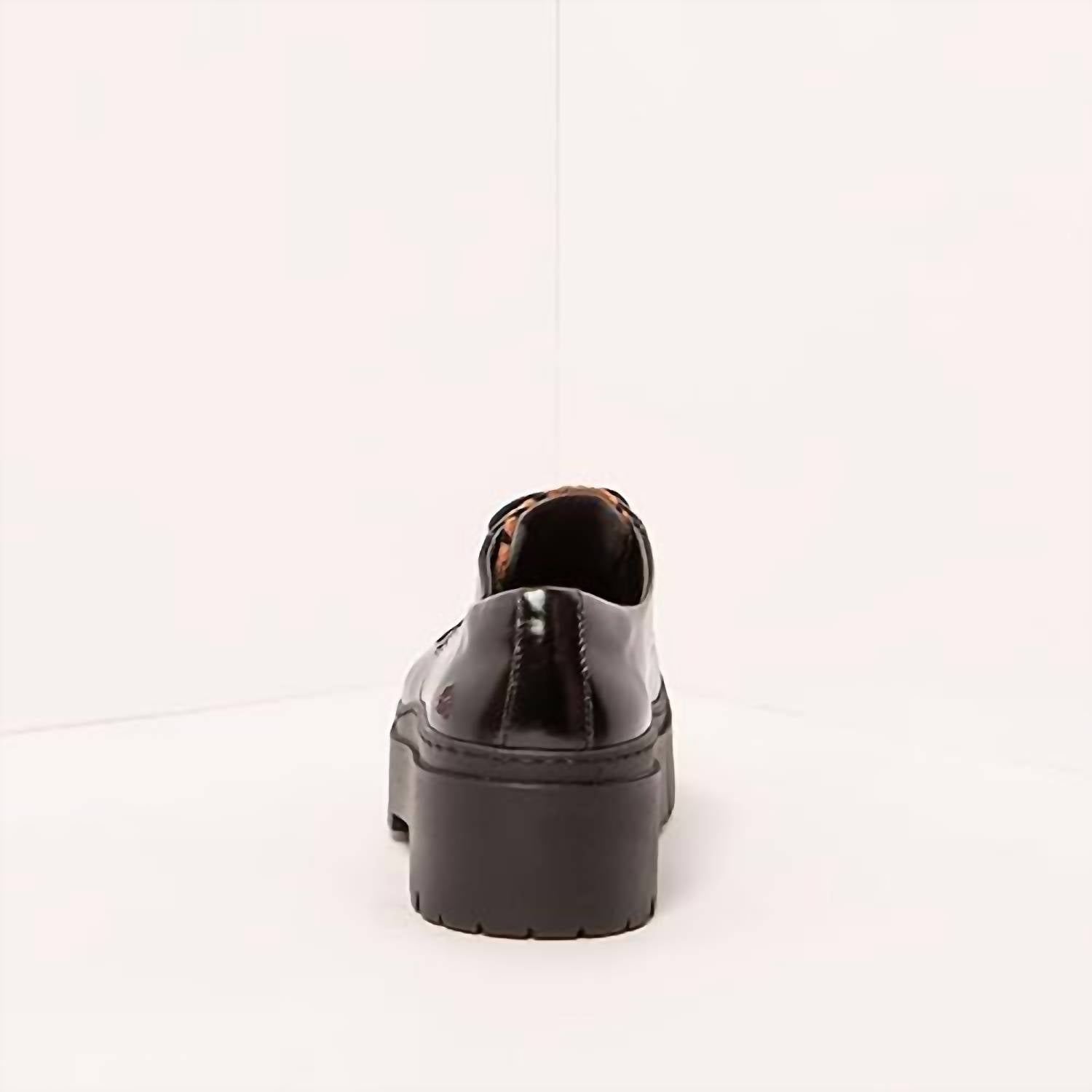 The ART Company Women's 1765 Leeds Platform Loafers in black shiny with leopard - women's flats - view 4