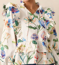 Prosperina Faye Ruffle Top in bloom - women's blouse - view 4