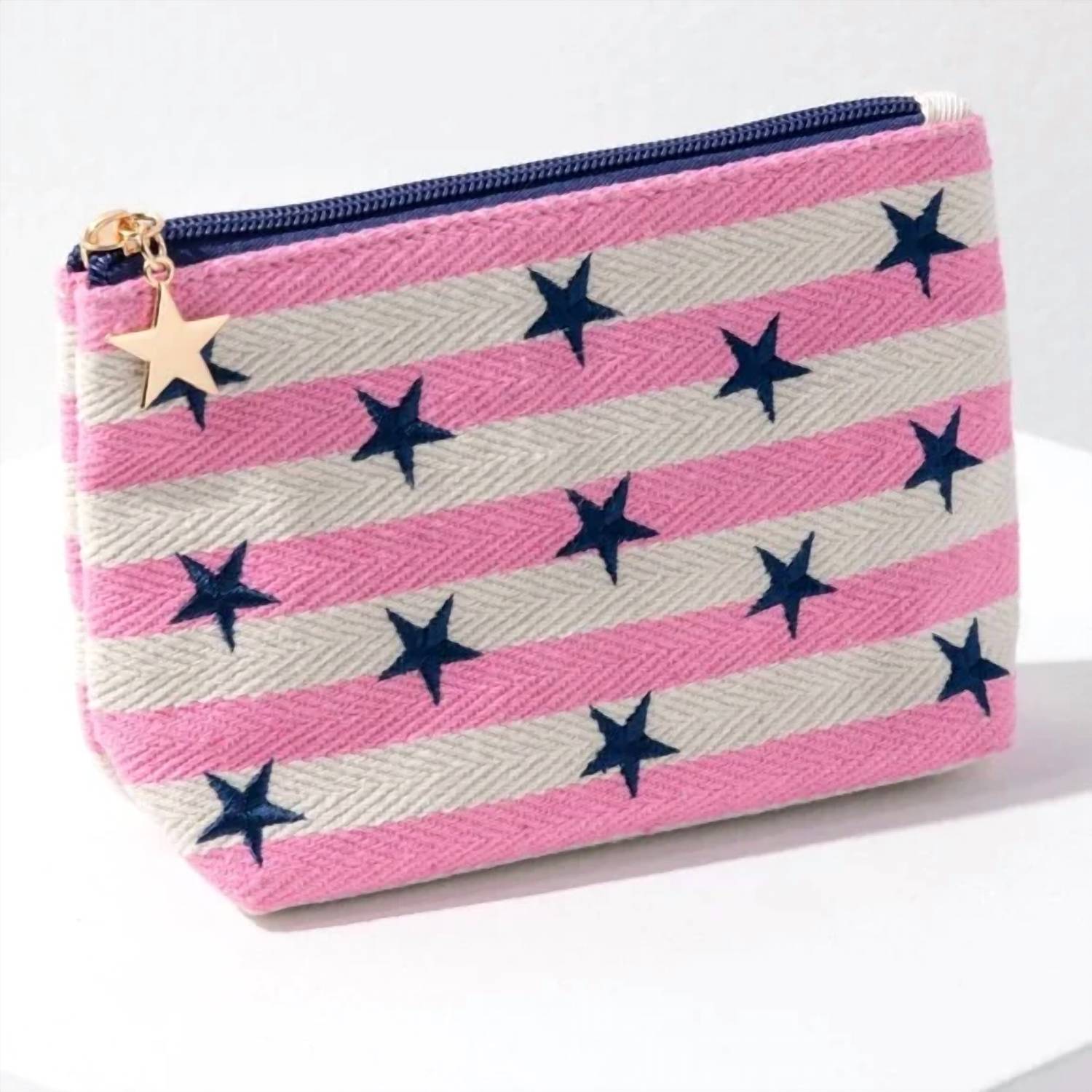 Shiraleah Morgan Stars Small Zip Pouch in pink - women's bag