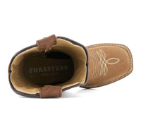 Forastero Women's Authentic Leather Flowers Embroidery Western Boots in brown 1 - women's shoe - alternate view