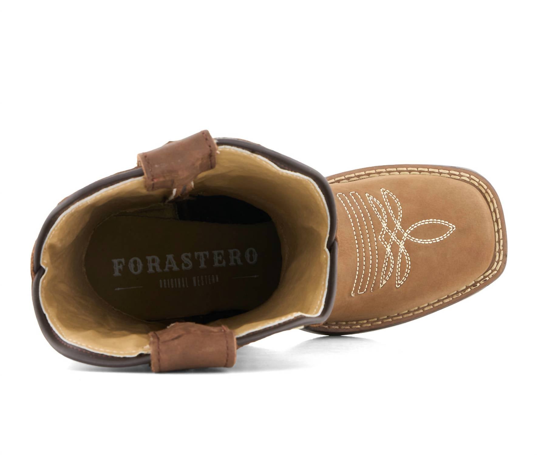 Forastero Women's Authentic Leather Flowers Embroidery Western Boots in brown 1 - women's shoe - alternate view