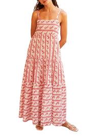 Trendsi - Striped Tie-Shoulder Tiered Maxi Dress