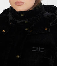 Elisabetta Franchi - Cropped Velvet Down Jacket