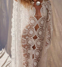 JEN'S PIRATE BOOTY Pixie Mykonos Kaftan Coverup in salt pixie - women's swimwear - detail view