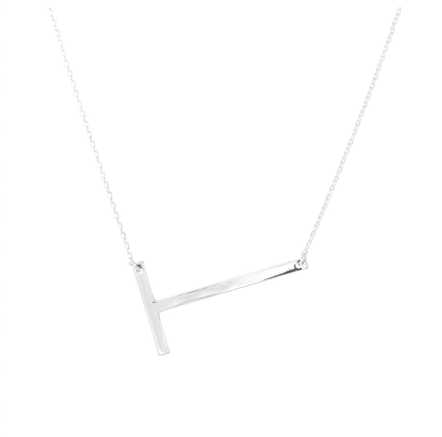 Sideways Initial Necklace T