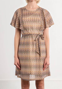 Lili Sidonio Women's Chevron Dress in beige - women's dress - detail view