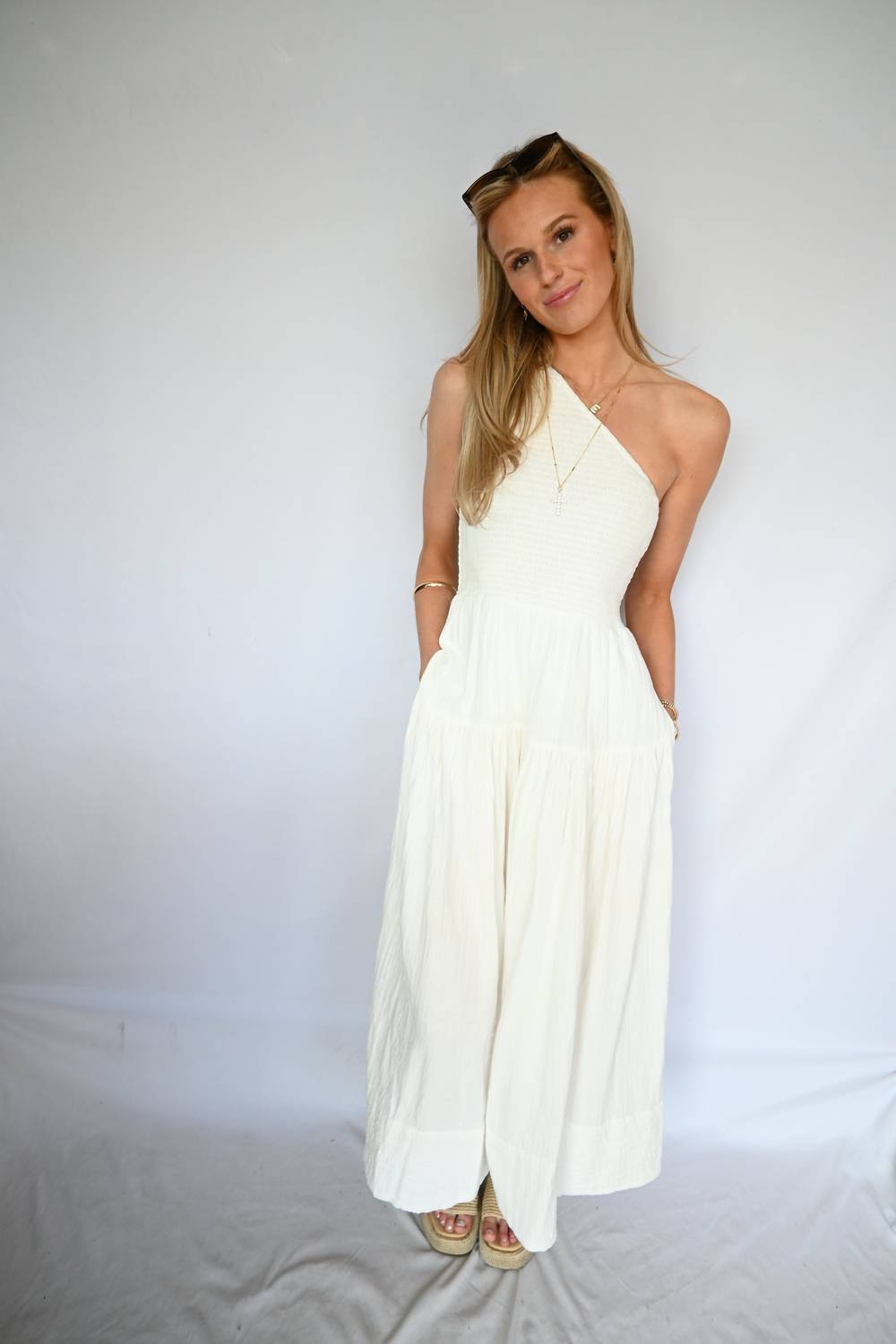 Elan - Elysian Grace One-Shoulder Maxi Dress