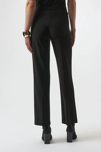 Joseph Ribkoff Rivet Details Pull On Straight Pant in black - women's pants - detail view