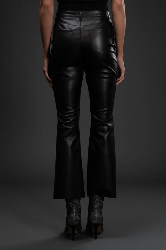 Blu Pepper - Women's High Waisted Faux Leather Pants