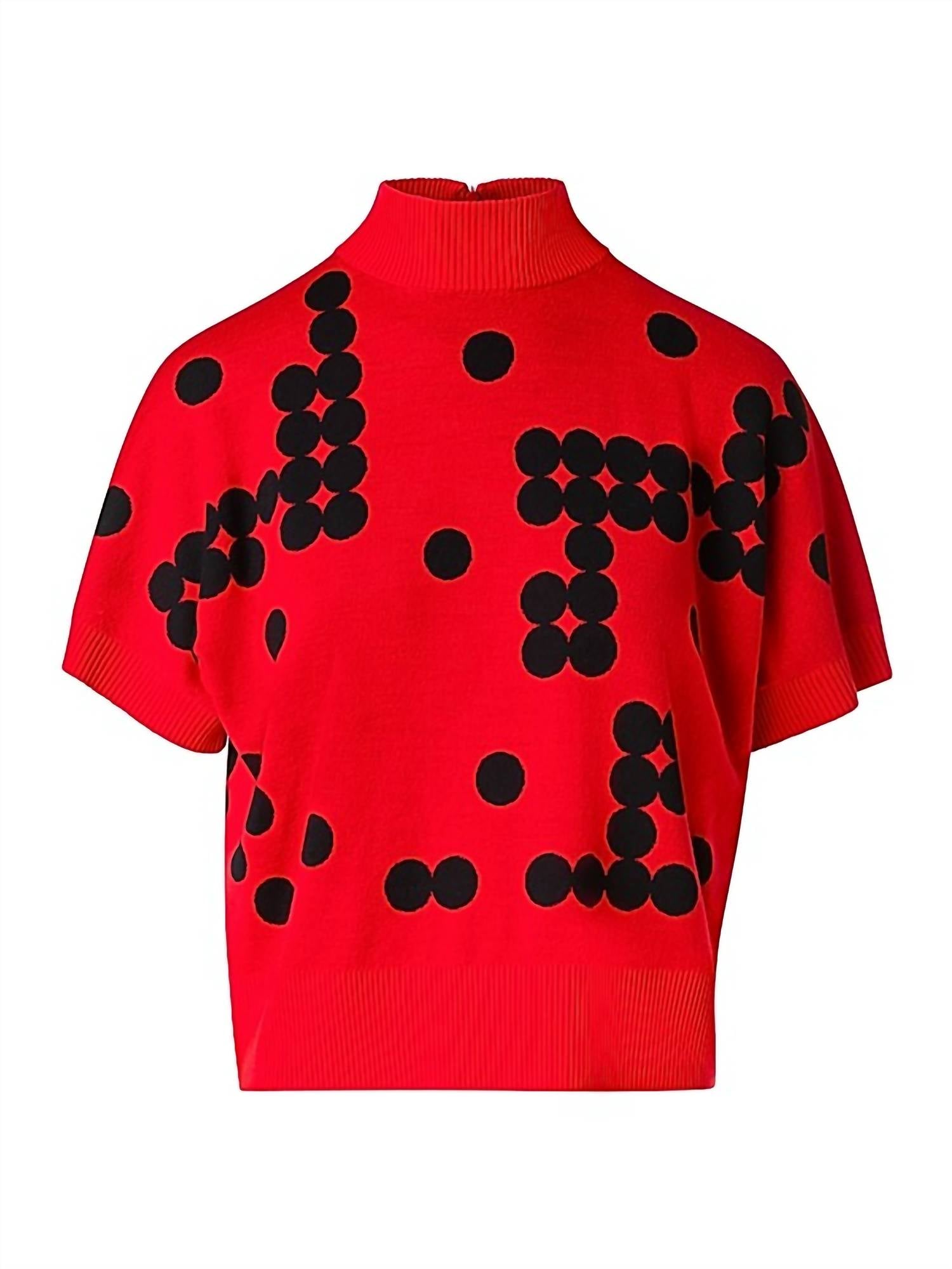 Akris Punto - Women's Dot Grid Jacquared Knit Sweater Top