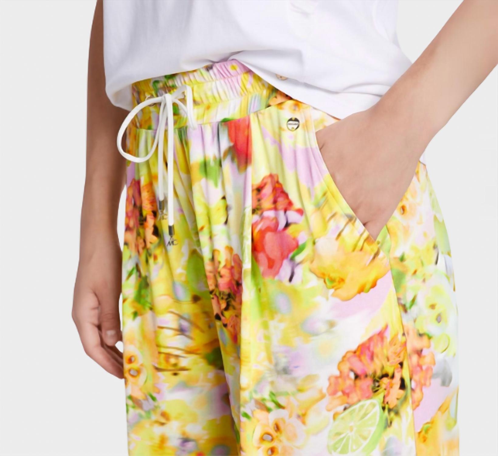 Marc Cain Wedi Floral Pants in pale lemon - women's pants - view 8