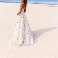 Vienna Prom - Strapless Corset Floral Appliques Prom Gown