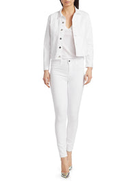 L'Agence Janelle Slim Fit Denim Jacket in blanc - women's jacket - view 5
