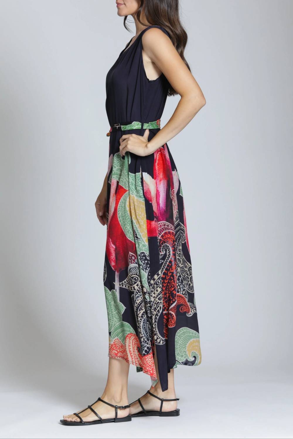Apny - V-neck Tank Midi Dress
