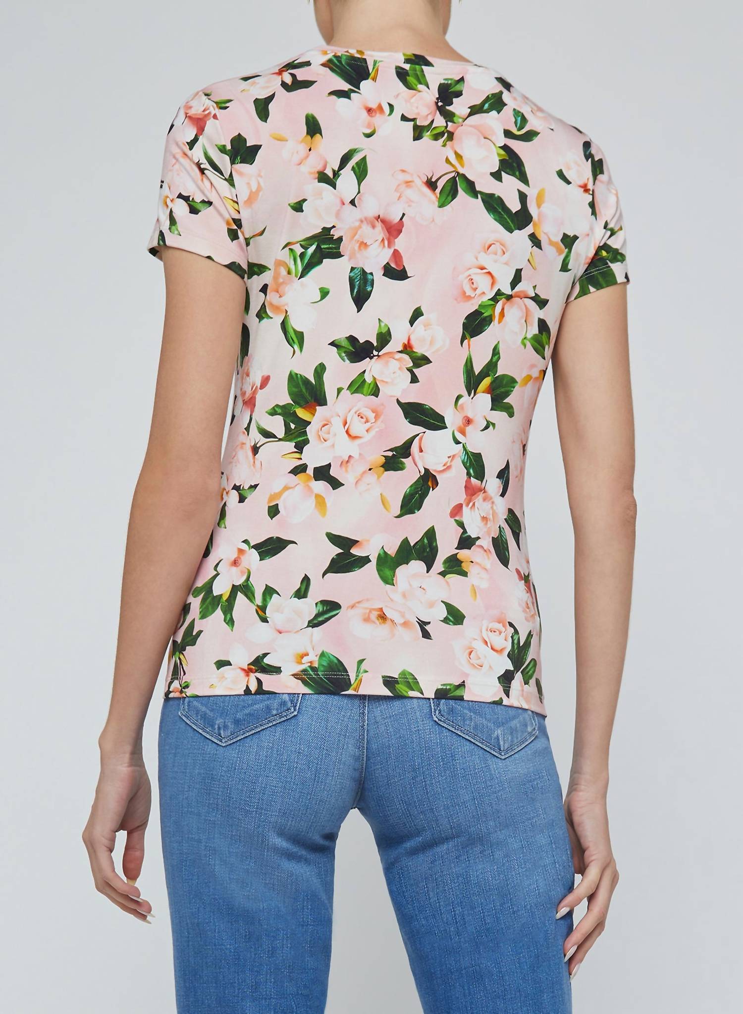 L'Agence - Ressi Short Sleeve Rose Print Tee