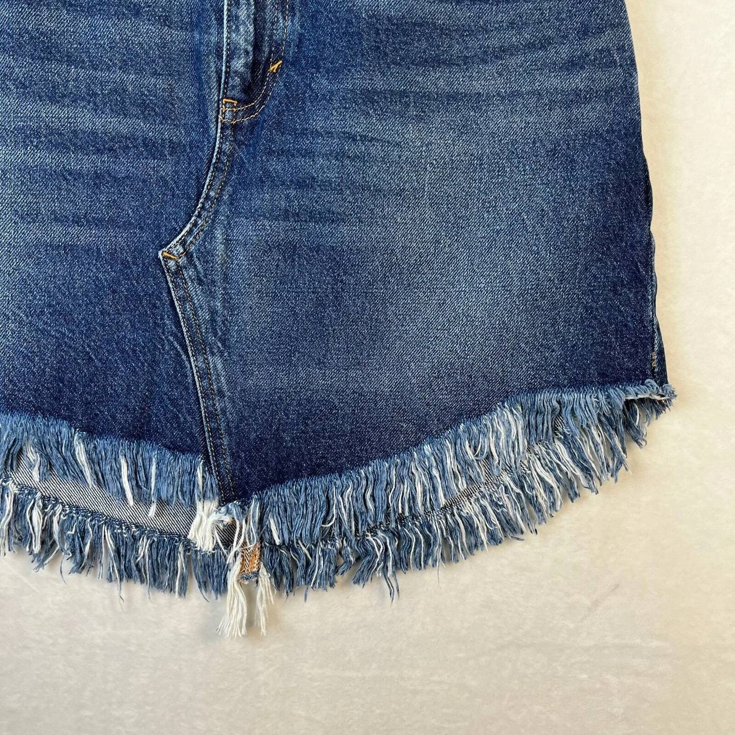 Free People Women's Ultra-distressed Mini Teaspoon Jeans Skirt in denim - women's skirt - alternate view