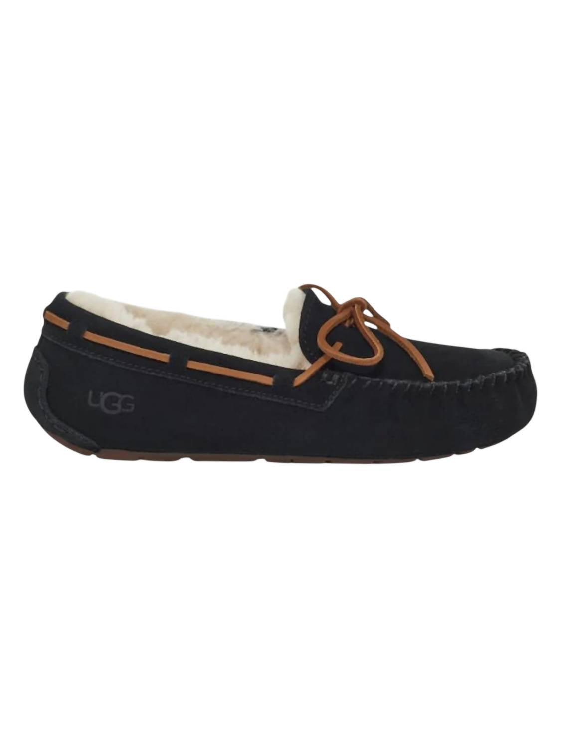 UGG Women's Dakota Moccasin Slip-on Shoes in black - women's shoe - alternate view