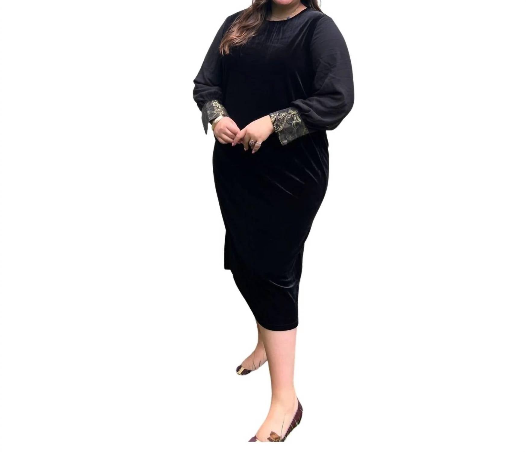 Swuun - Noble Long Sleeve Midi Dress - Plus