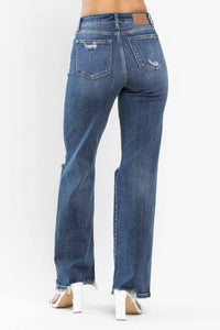 Judy Blue - High Waist 90s Knee Destroy Straight Jeans