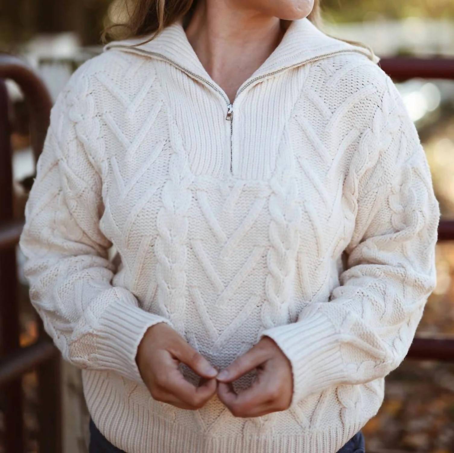 Sweet Lovely By Jen - Cabin Cable Knit Sweater