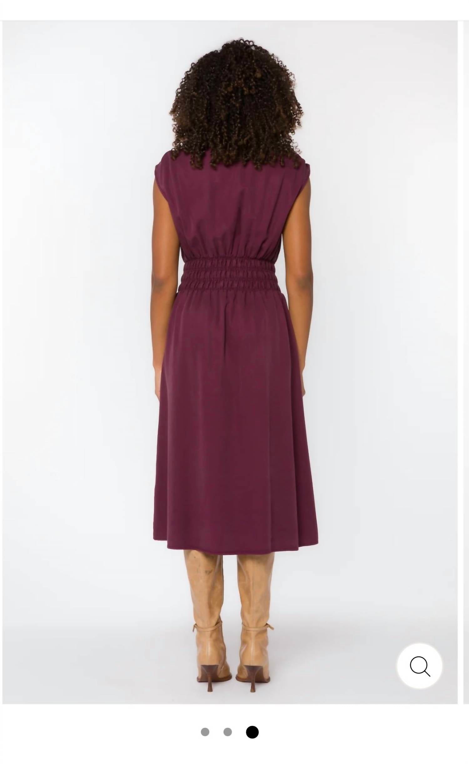 Velvet Heart Persa Midi Dress in malbec 1 - women's dress - detail view