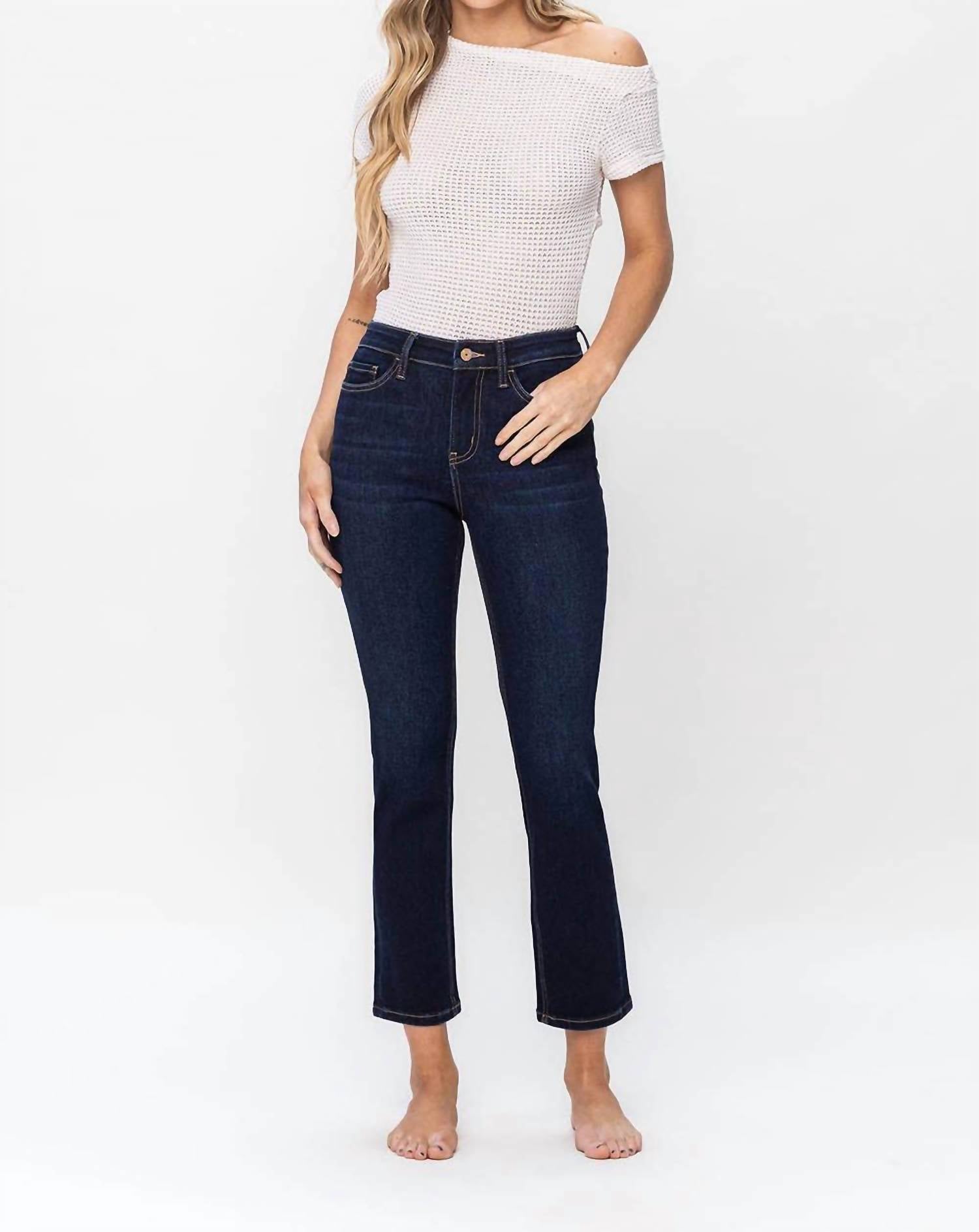 Vervet By Flying Monkey - High Rise Ankle Slim Straight Jeans