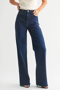 JUST BLACK DENIM Palazzo Jean in dark denim - women's jeans